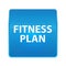 Fitness Plan shiny blue square button