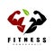 Fitness power fruit logo design