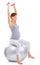 Fitness, pregnancy and girl with dumbbells on ball for maternity wellness, healthy lifestyle and wellbeing. Sports