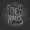 Fitness princess hand drawn circle