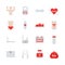 Fitness related in flat  icon set.Vector illustration