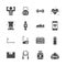 Fitness related in glyph  icon set.Vector illustration