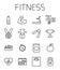 Fitness related vector icon set.