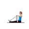 Fitness, resistance band and woman doing exercise in studio for health, wellness and bodycare. Sport, yoga mat and young