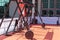 Fitness Rope and Barbells: Workout Equipment in Outdoor Gym