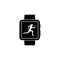 Fitness running tracking smartwatch icon isolated on white background