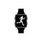 Fitness running tracking smartwatch icon isolated on white background