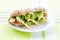 Fitness sandwich with avocado and cheese