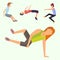 Fitness sport parkour people concept young person jumping extreme running danger gymnastics exercising vector