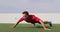 Fitness sports man training working out core in wide stance plank exercise