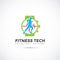 Fitness Tech Logo Design. Vector Illustrator Eps. 10