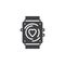 Fitness tracker icon vector, smartwatch solid flat sign, pictogram isolated on white