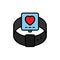 Fitness tracking smartwatch icon. smart watch with heart symbol. simple graphic