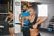 Fitness trainer and girls
