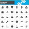 Fitness vector icons set, modern solid symbol collection, pictogram pack isolated on white, logo illustration