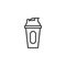 Fitness water bottle line icon