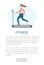 Fitness Website with Jogging Woman in Gym Training