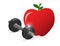 Fitness weight and apple illustration