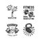 Fitness and weightlifting logo set