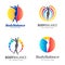 Fitness and wellness vector logo design. Body balance logo set