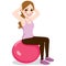 Fitness Woman Exercising With Ball