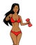 Fitness woman. Fitness activities contribute to strong and toned physique Fitness exercises, such as lifting dumbbells,