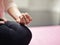 Fitness woman sitting in yoga posture