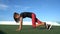 Fitness woman strength training doing cardio workout with fast mountain climbers