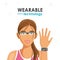 Fitness woman watch wearable technology