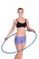 Fitness woman working with hula hoop