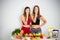 Fitness Women  eating Orange , Vegetables Stock Images And Stock Footage