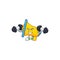 Fitness yellow loudspeaker cartoon character for bullhorn