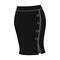 fitting skirt with slit and buttons. Part strict working style of clothing.Women clothing single icon in black