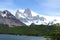 Fitz Roy mountain landscape from laguna Capri, Chalten, Argentina