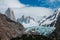 Fitzroy mountain and glacier in Chalten, Patagonia, Argentina