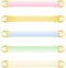 Five abstract colour banners with Golden metallic border vector