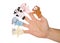 Five animal finger puppets