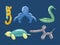 five animals balloons icons