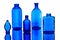 Five Antique Blue Bottles
