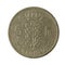 Five belgian franc coin 1950 isolated