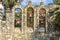 The five  bells on the Arneson River Stage viewed from the River Walk in San Antonio Texas representing the five missions that the