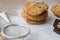 Five biscuits with walnuts and chocolate chips