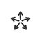 Five black hand drawn arrows point out from the center . Expand Arrows icon