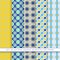 Five blue-yellow arabic patterns