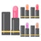 Five bright lipsticks