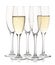 Five champagne glasses