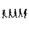 Five children body walking black color silhouette vector