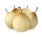 Five Chinese pear isolated on a white background.