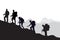 Five Climbers silhouette.