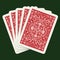 Five closed playing cards - playing cards vector illustration